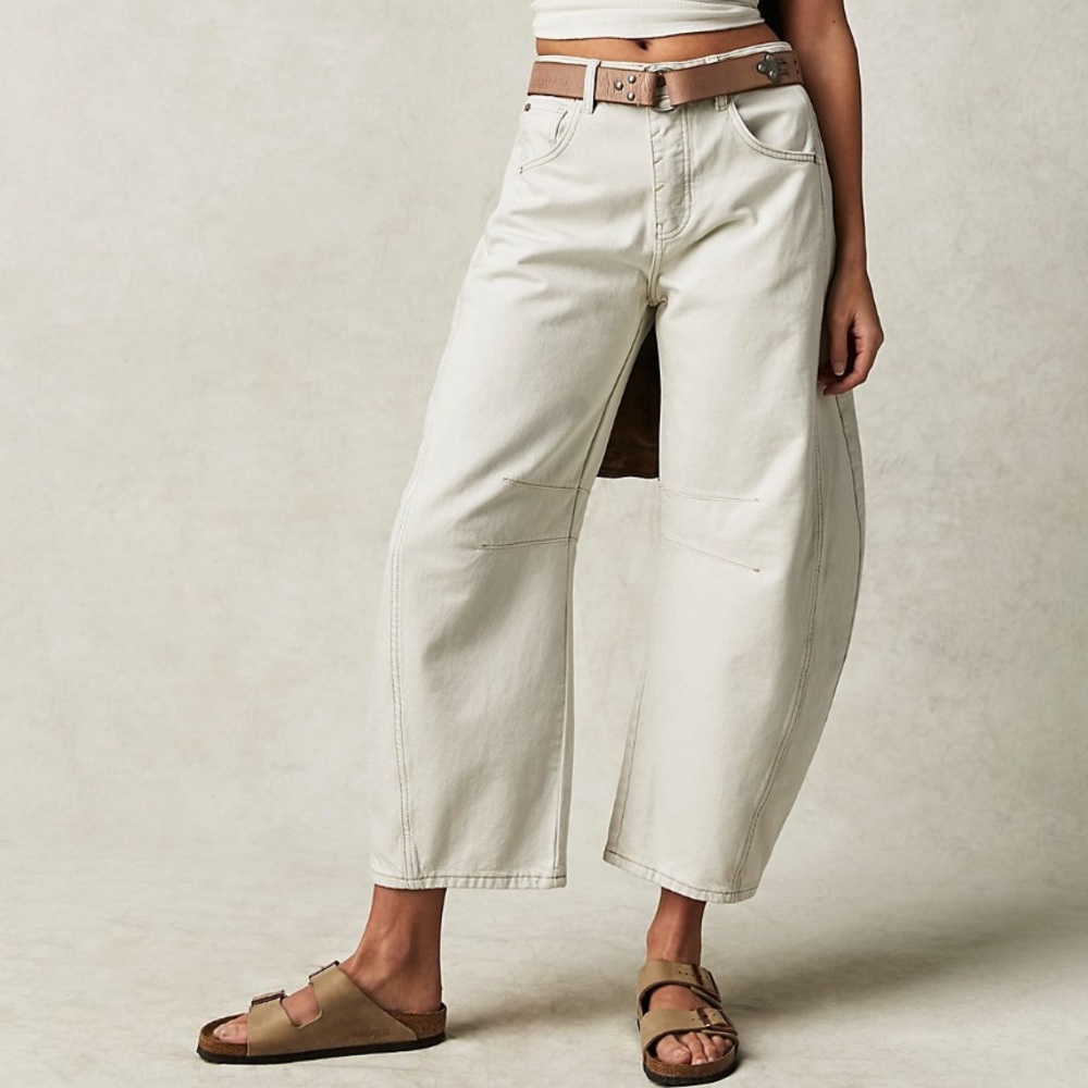 Free People We the Free Lucky You Mid-Rise Barrel Jeans
